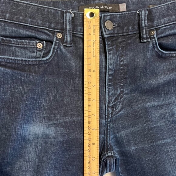 Banana Republic Mens Dark Washed Blue Slim Straight Leg Denim Jeans Size 32 x 32 - Picture 9 of 10